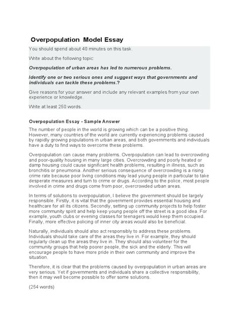 Solution Problem Overpopulation Essay