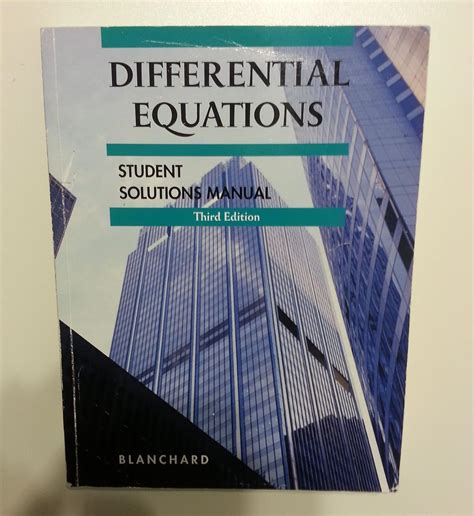 Solution manual differential equations paul blanch. - Stadt bei stadler, heym und trakl.