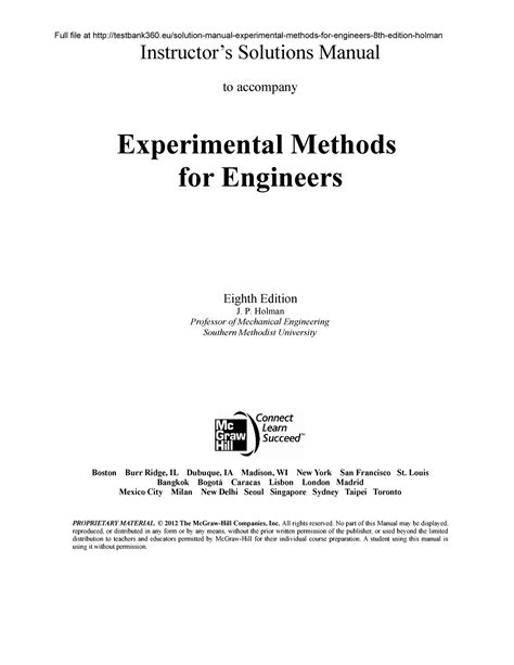 Solution manual experimental methods for engineers holman. - The psicomotricidad 3 - educacion gestual.