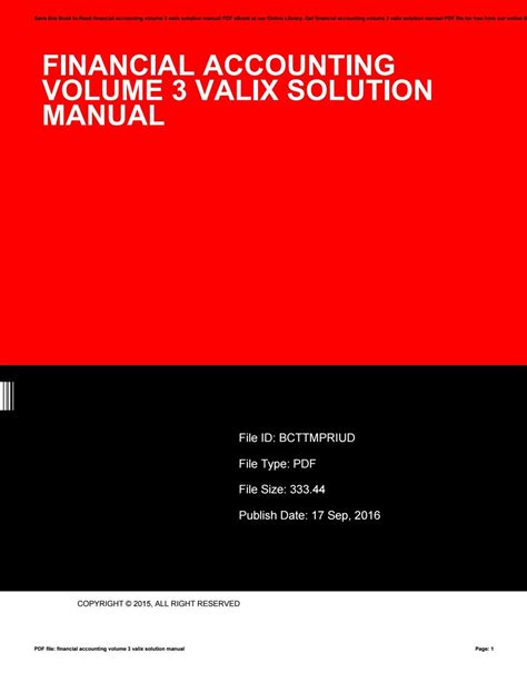 Solution manual financial accounting valix 2015. - Ford 1973 car shop manual volume ii engine.