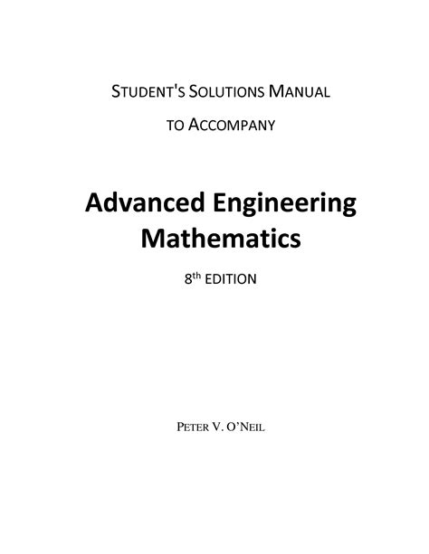 Solution manual for advanced engineering mathematics 8th edition. - Manuale motore vanguard v twin 14 cv.