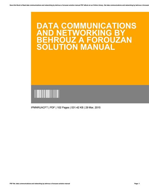 Solution manual for data communications and networking by behrouz forouzan 2. - Más antiguo y grave problema antillano..