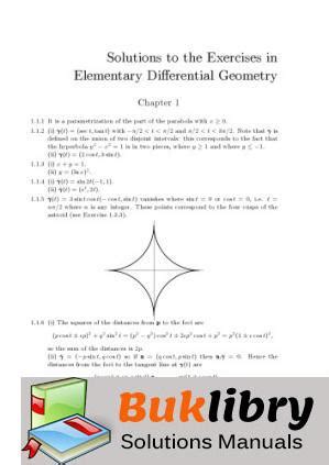 Solution manual for elementary differential geometry. - La vocation de la colonie de montréal.