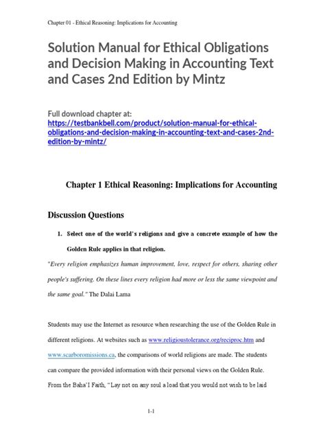 Solution manual for ethics accounting case study. - Vejledning i biblioteksbenyttelse og almindelig bibliografi.