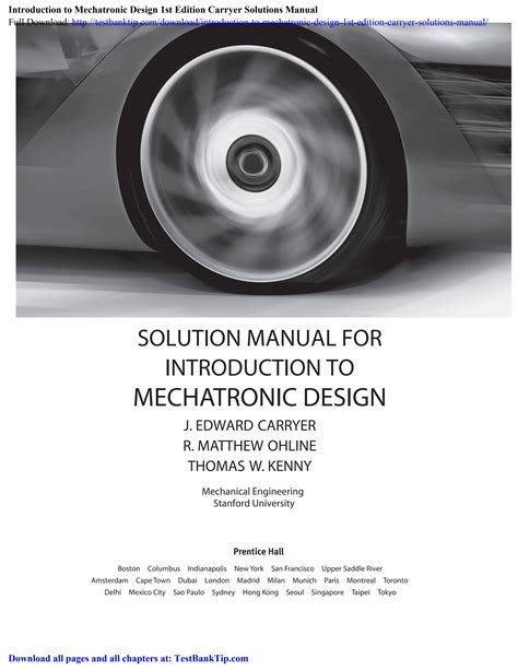 Solution manual for introduction to mechatronic design. - Sonic experience a guide to everyday sounds.