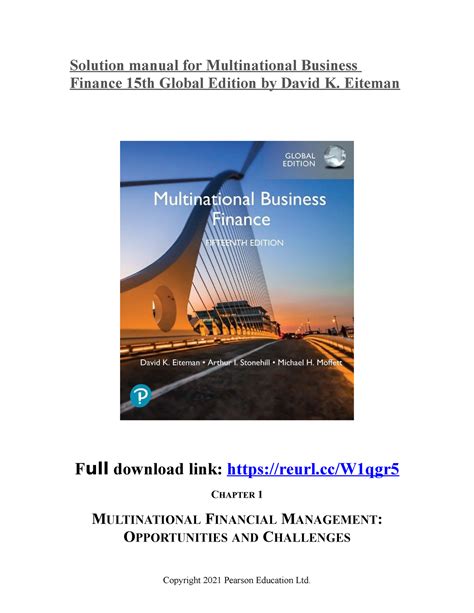 Solution manual for multinational financial management capm. - A handbook on supply chain management.