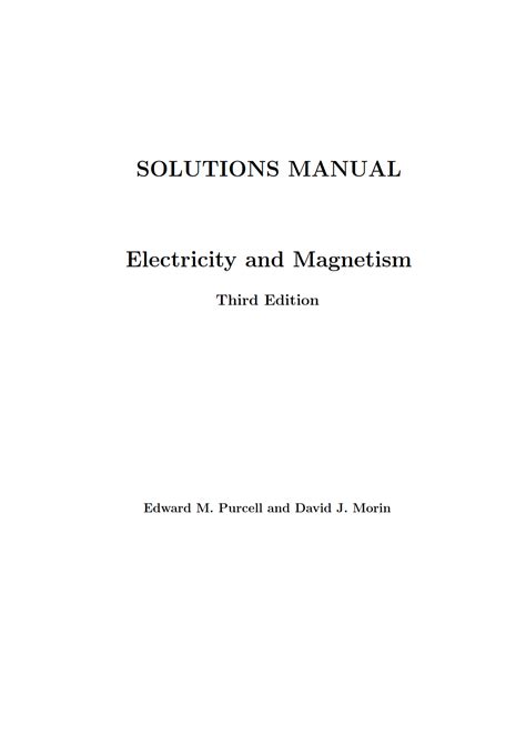 Solution manual for physics electricity and magnetism. - Ingenieurwissenschaften und wissenschaftliches rechnen mit scilab.