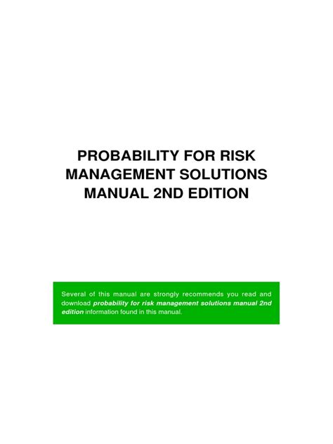 Solution manual for probability for risk management. - Family and consumer science study guide texas.