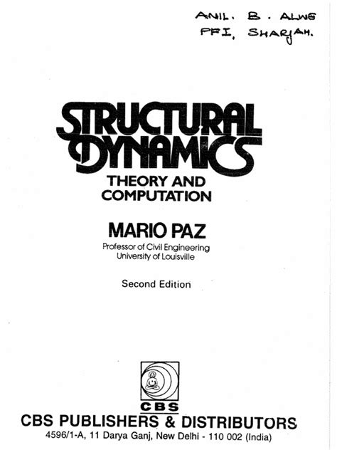 Solution manual for structural dynamics mario paz. - 1990 honda accord service manuals file.