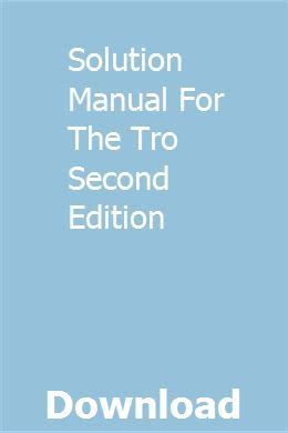 Solution manual for the tro second edition. - P buckley moss rare price guide.