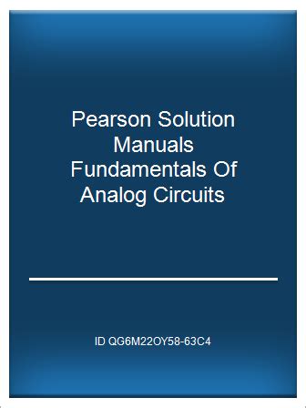 Solution manual fundamentals of analog circuits. - Hayward e 100 manuale del filtro a sabbia.