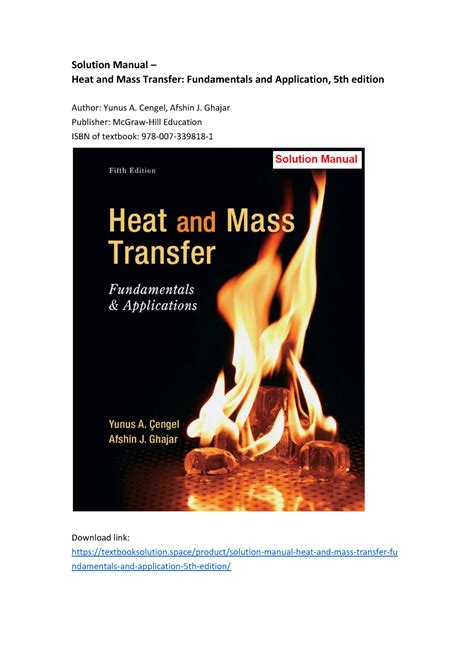 Solution manual heat mass transfer 4. - Künstler und sein werk bei w.h. wackenroder und e.t.a. hoffmann..