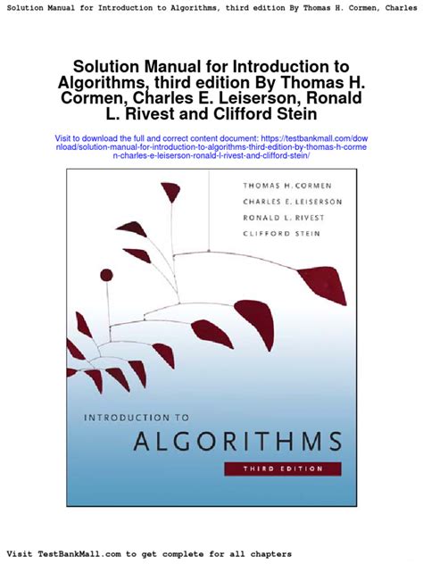 Solution manual introduction algorithms cormen 3rd edition. - Naturalists guide to virginias coast a.