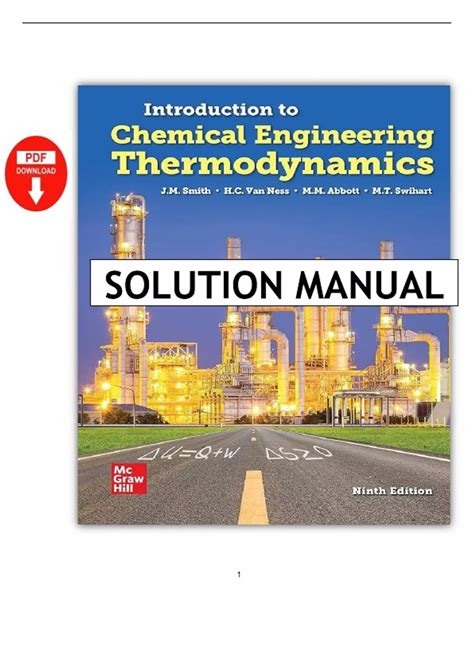Solution manual introduction to chemical engineering thermodynamics 9th edition...