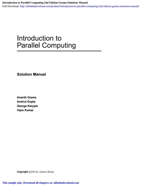 Solution manual introduction to parallel computing. - Statuti delle conferenze episcopali, ii : america.