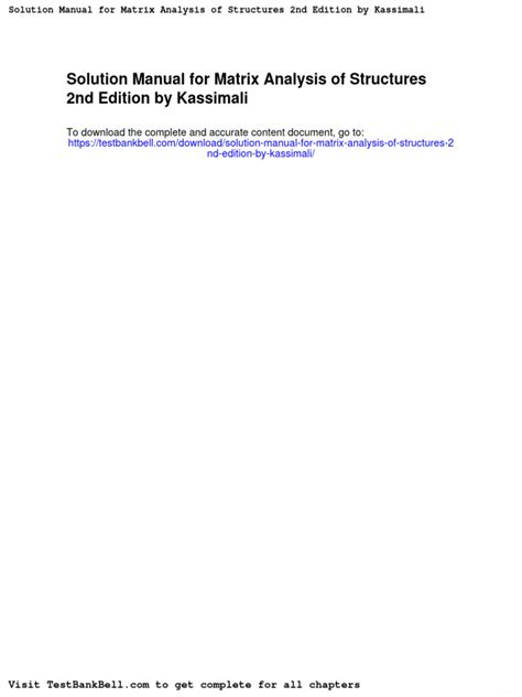 Solution manual matrix analysis kassimali free download. - Fauna de vertebrados de los andes de coquimbo.