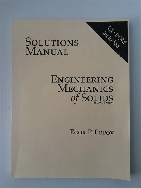 Solution manual mechanics of solids popov 2nd. - Technique des platres et corsets de scolioses..
