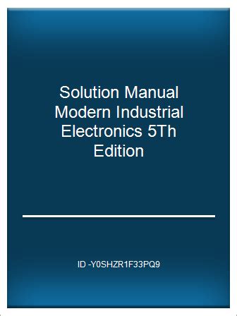 Solution manual modern industrial electronics 5th edition. - Sanyo air conditioner remote control manual.