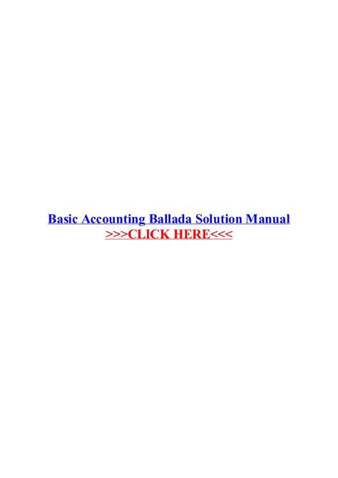 Solution manual of basic accounting ballada. - Lab 11 chem 101 manual hayden mcneil.