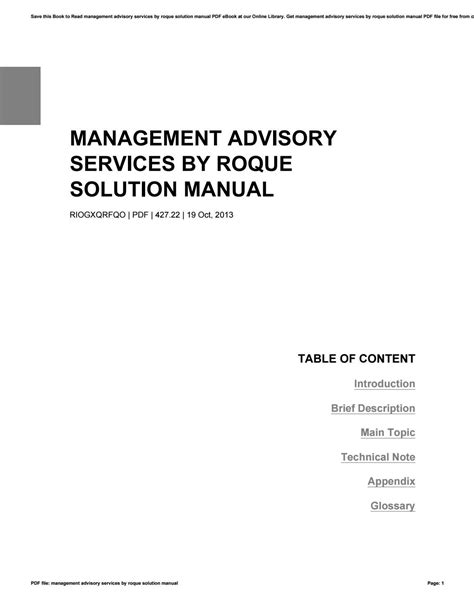 Solution manual of management advisory services by roque. - Ge profile gas range troubleshooting manual.