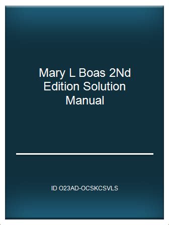 Solution manual of mary l boas. - A fauna ameaçada de extinção do estado do rio de janeiro.
