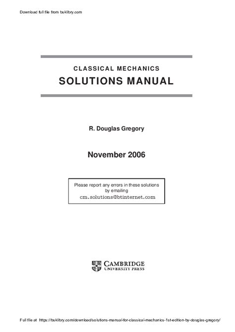 Solution manual on classical mechanics by douglas. - Handbook of magnetic materials volume 21.