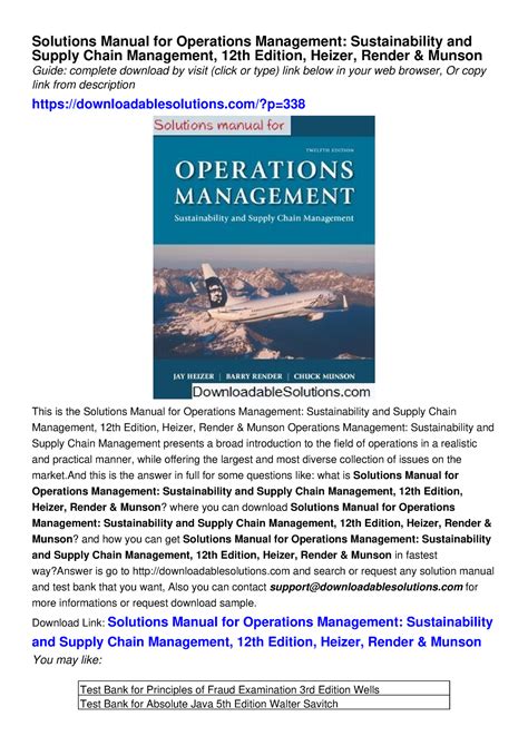 Solution manual operations management global edition. - Kupferstiche, radierungen und holzschnitte des xvi.-xvii..