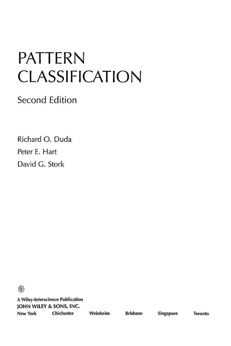 Solution manual pattern classification of duda. - Metodología y estudio de la historia.
