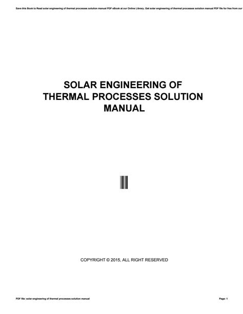 Solution manual solar engineering thermal processes. - Scalinata per dormire celeste una guida passo passo a.