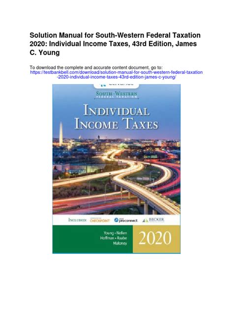Solution manual south western federal taxation. - Descubriendo el manual de instructores de nivel 2 de ficción por judith kay.