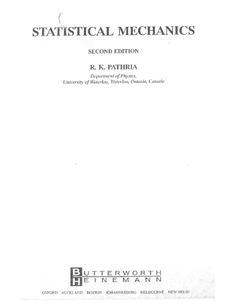 Solution manual statistical mechanics by pathria. - The international handbook on financial reform.