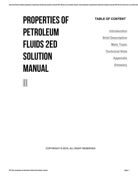 Solution manual the properties of petroleum fluids. - Instruments used for oral surgery a self instructional guide to oral surgery in general dentistry.