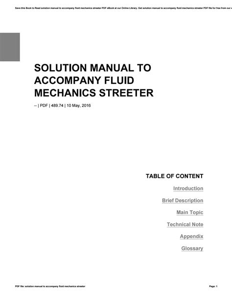 Solution manual to accompany fluid mechanics streeter. - Repair manual of the 2e toyota engine.