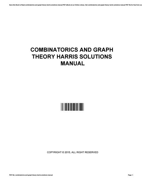 Solution manual to combinatorics and graph theory. - Libro del aceite y la aceituna.