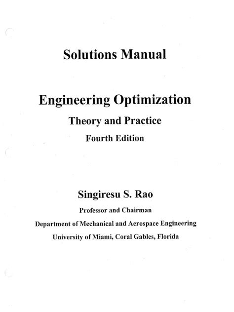 Solution manual to engineering optimization by rao. - Un catalogo di obiettivi di prestazione e guide di prestazione per il tecnico delle comunicazioni radio.