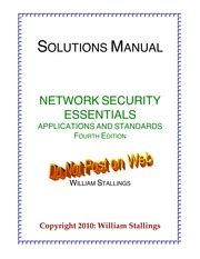 Solution manual william stallings network security essential. - Étude sur la tachelît du sous..