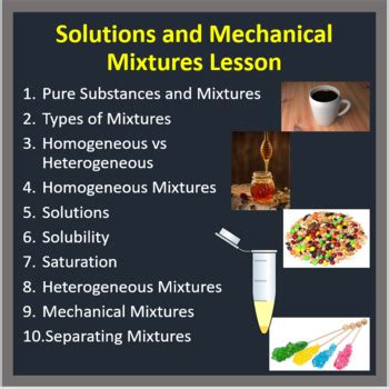Solutions And Mechanical Mixtures Difference