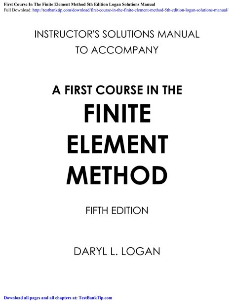 Solutions Manual For First Course In The Finite Element Method 5th Ed