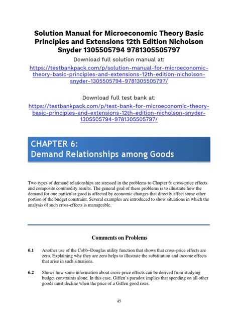 Solutions Manual For Microeconomic Theory Download