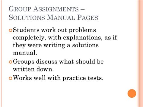 Solutions Manual Groups Suggestions