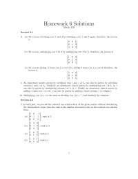 Solutions To Homework 6 Linear Algebra Math 110 Docsity