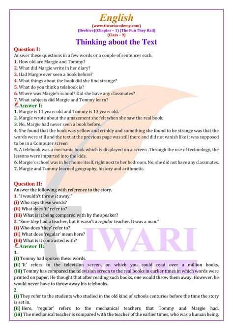 Solutions To Questions In Book Chapter 9