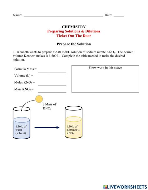 Solutions Worksheet 2 Molarity And Dilution Problems Worksheets For