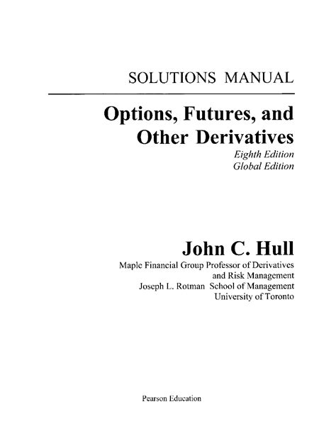 Solutions manual 8 for options futures. - The complete nutrition guide for women by leslie beck.