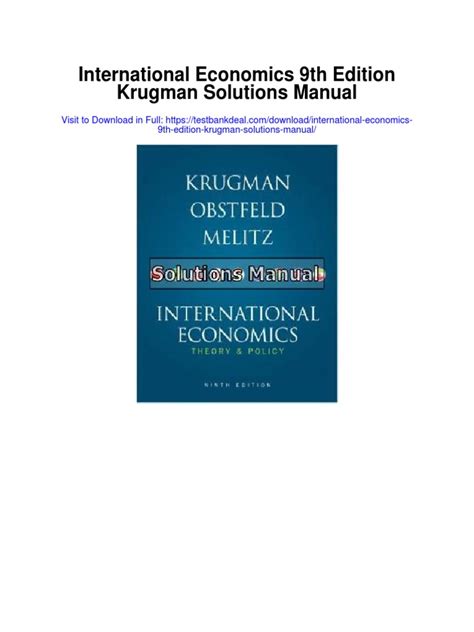 Solutions manual 9th international economics krugman. - The mcgraw hill guide to the pmp exam 1st edition.