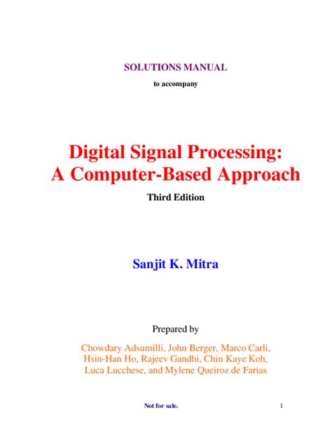Solutions manual digital signal processing 4th mitra. - Physical assessment check off notes nurse s clinical pocket guides.