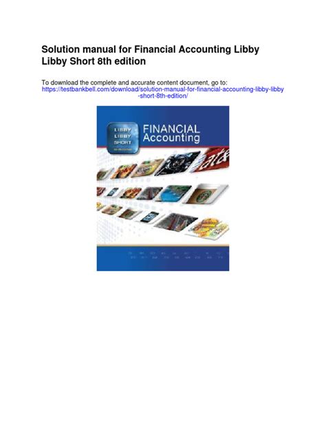 Solutions manual financial accounting by libby libby short. - Commentary on the conflict of law 2004 university textbook series.