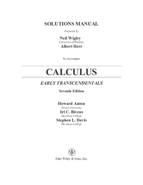 Solutions manual for calculus early transcendentals 7th edition. - Essai sur le traitement des irrégularités dans les contrats de l'administration.