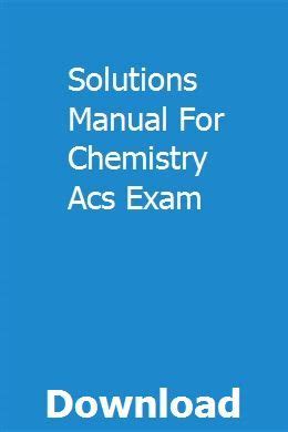Solutions manual for chemistry acs exam. - Nissan patrol gq 3 0l service manual.