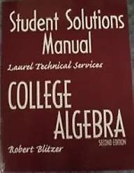 Solutions manual for college algebra second edition. - Zeit und geschichtlichkeit in pädagogischer sicht..